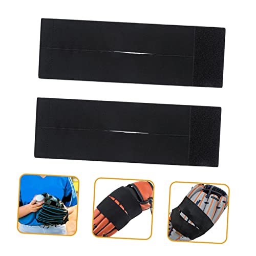 INOOMP 8pcs Baseball Glove Mallet Band Glove Fixing Wrap Baseball Gear Wrapping Band Catcher's Gear - color: Blackx4pcs, size: 35x10cmx4pcs