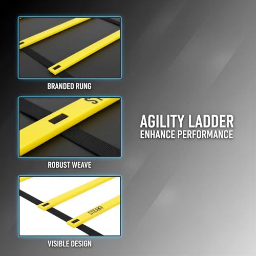 19.7 ft Agility Ladder, 16.5 in Wide PE Multi-Sport Footwork Ladder for Speed and Balance Training, with Storage Bag, for Youth Athletics and Coordination Drills