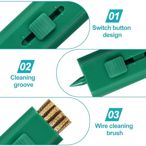 PAGOW 4 Pack Retractable Golf Club Cleaner Brush, Portable Double-Sided Golf Club Brush Groove Cleaner-Multicolor - color: Green