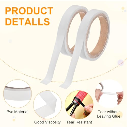 M METERXITY Grip Finishing Tape PVC Racket Wrap Grip Racquet Finishing Tapes for Pickleball/Racquetball - color: White