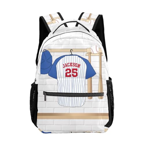 Sport Jersey Baseball Number Blue Personalized School Backpack for Teen Kid-Boy/Girl Primary Daypack Travel Bookbag - color: Option 30