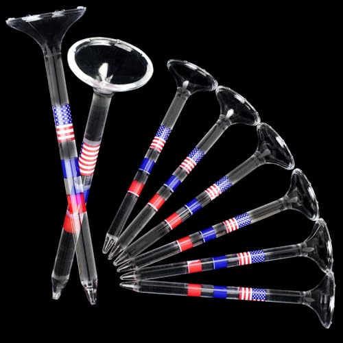 Plastic Golf Tees 3 1/4'', 50 Pack - Unbreakable Tees with Cup 6 Prongs/8 Prongs, Reduces Friction & Side Spin, Long Golf Tees Bulk for Men, Essential Golf Accessories