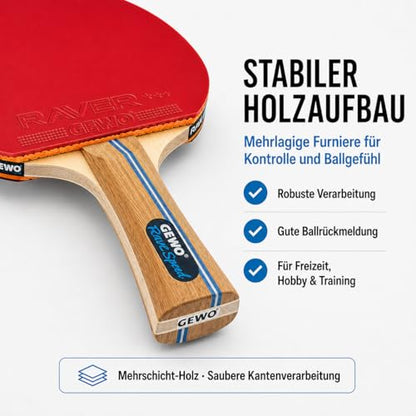 GEWO Rave Speed Pre-Table Tennis Racket Set