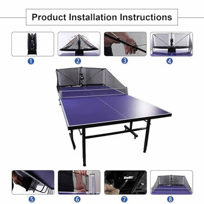 Table Tennis Robot, Ping Pong Ball Catch Trainer, for Table Tennis Catch Practice, with Catch Net, Portable Ball Launcher, 30-90 Balls/Min, for Clubs, Table Tennis Beginners