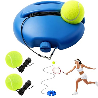 Tennis Trainer Rebounder with Weighted Base for Solo Practice, Portable Self-Training Equipment with Elastic String Ball, Tennis Practice Tool for Yard and Driveway - color: 1 * Blue