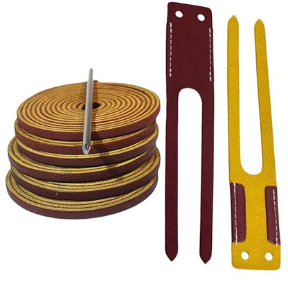 TOFL Baseball Glove Lace Kit | 6 Leather Laces, Lacing Needle, Thumb & Pinky Straps | Heavy Duty Baseball Glove Relacing Kit - color: Burgundy