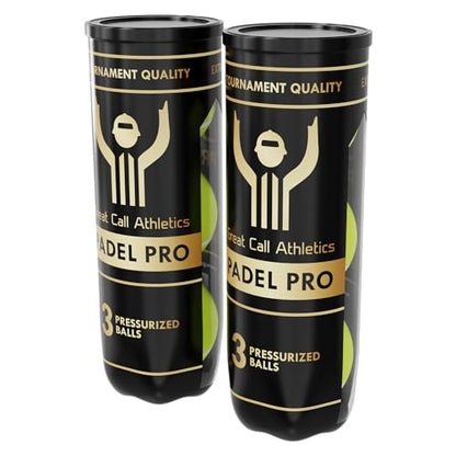 Great Call Athletics | Padel Pro Balls | Professional Tournament Quality | 3 Ball Can Pressurized Performance Game for Racket