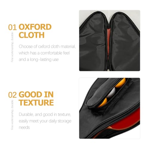 OSALADI Table Tennis Bat Bag Paddle Case Black Protective Fixed Storage Organizer Useful for Club Equipment and Game Room