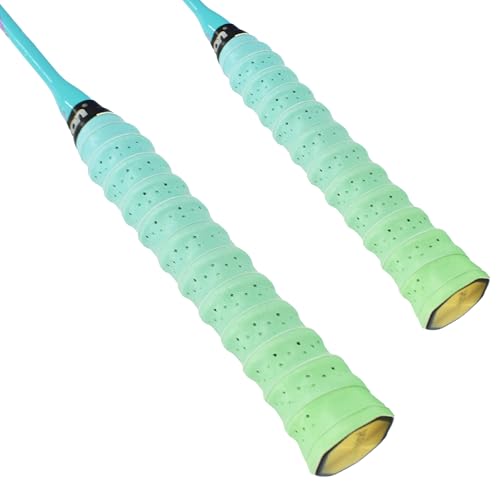 Senston 2pcs Racquet Grips Tape Overgrip for Tennis/Badminton/Squash Racquet Handle Grips - color: Green, style: Keel
