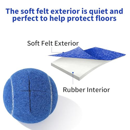 ZIYIZE PreCut Walker Tennis Ball 6PCS Walkers Legs Universal Precut Glide Balls | Heavy Duty Long Lasting Felt Pad Glide Coverings (Blue) - color: Blue