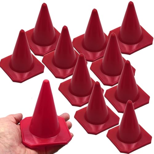 BlueDot Trading 4” Red Mini Plastic Traffic Cones (20, Red)