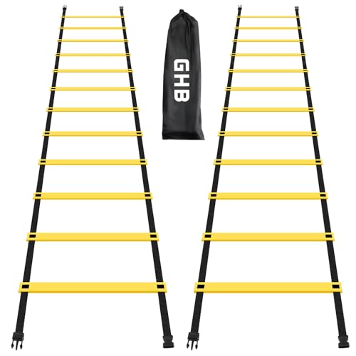 GHB Pro Agility Ladder Agility Training Ladder Speed 12 Rung 20ft with Carrying Bag