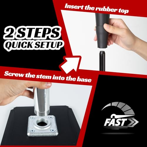 JASCOPRO Portable Batting Tee for Baseball/Softball, Height Adjustable 24-46 inches Softball Tee for Kids and Adults,Baseball Tee with Rubber Top,Metal Base,Easy Transport and Assemble Hitting Tee