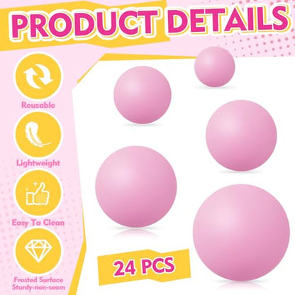 Soulchen 40mm Glow in The Dark Table Tennis Balls Bulk, Carnival Game Night, Neon Birthday Party Favors, Classroom Rewards, Goodie Bag Filler, Pet Playmate - color: Pastel Pink, size: Solid