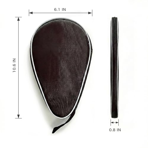 Colorful Table Tennis Racket Cover Ping Pong Paddle Bag Table Tennis Racket Case - color: Pure Black
