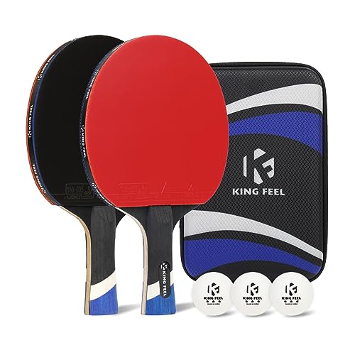 Professional Ping Pong Paddles-Lightweight Carbon Fiber Table Tennis Rackets with 7-Ply Blade, 2.0mm Premium Sponge, ITTF Approved Rubber - for Tournament-Level Performance Table Tennis Paddles - style: Red(2-Pack)