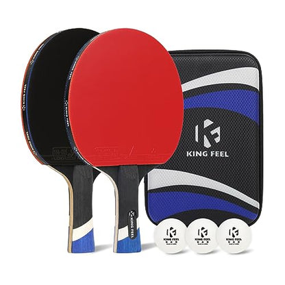 Professional Ping Pong Paddles-Lightweight Carbon Fiber Table Tennis Rackets with 7-Ply Blade, 2.0mm Premium Sponge, ITTF Approved Rubber - for Tournament-Level Performance Table Tennis Paddles - style: Red(2-Pack)