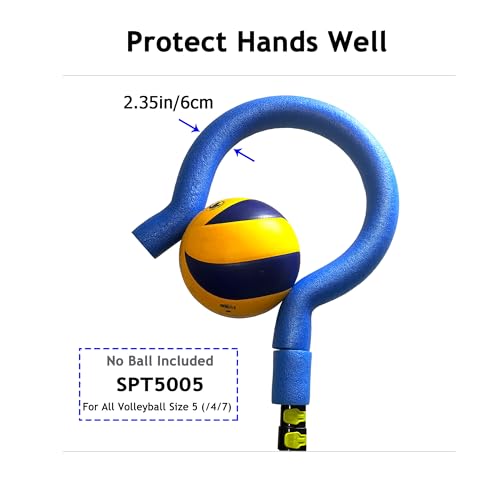 Volleyball Spike Trainer Pro SPT5005 – Premium Training Aid for Spiking, Serving & Blocking – Adjustable Lightweight Aluminum Pole & Secure Ball Holder – Question Mark Hook,No Ball Included