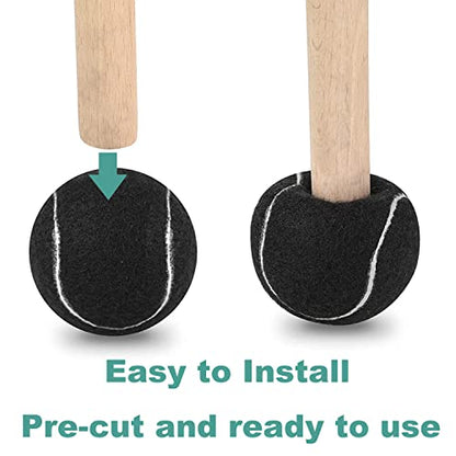Precut Tennis Balls for Walkers, 4 PCS Heavy Duty Long Lasting Glide Balls - Precut for Easy Installation, Universal Felt Pads for Walker Legs & Furniture, Floor Protectors