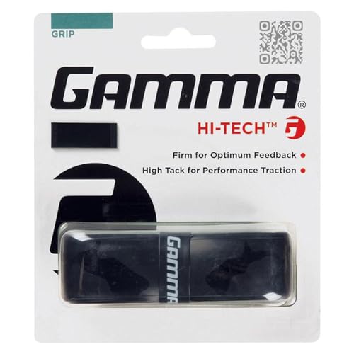 Gamma Hi-Tech Replacement Tennis Grip, High Traction Feel, Maximum Control, Durable Tennis Racquet Grip, Tacky Surface - style: Hi-Tech