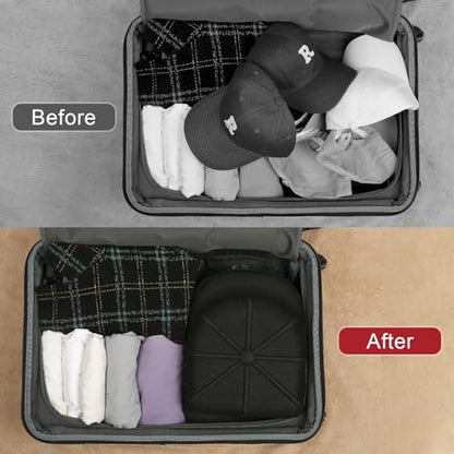 GERMUN Hard baseball hat case, Hat Carrier Travel Case with Adjustable Shoulder Strap, Hat cap case for 6 Baseball Caps - Perfect for Traveling (Black) - color: Black