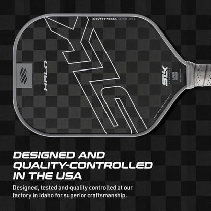 Selkirk Sport SLK Halo Raw Carbon Fiber Pickleball Paddle | Power, Pro and Control Pickleball Paddles | T700, 18K Ultraweave, Aramid Fiber LinkWeave | Designed & Controlled in USA - color: Control | Gray | 2025, size: Max (All - Around Paddle)