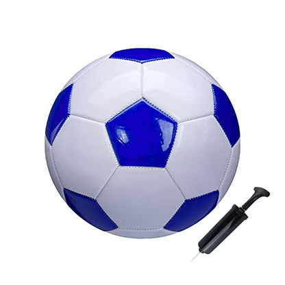 Soccer Ball Size 2,3,4,5 White Blue Outdoor and Indoor School Sports Activity Anti-Explosion Classic Design Suitable for Kids Toddler Boy Gift Training Practice - style: Size 5