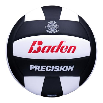 Baden | Precision | Official Size + Weight Entry Level Youth Indoor Volleyball | PU Composite, Extra Foam Backing, Reduce Sting - color: Black