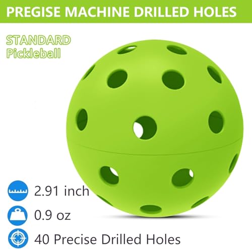 6 Pack Sports Outdoor Pickleballs - 40 Pickleball Balls - USA Pickleball Balls (USAPA) Approved - Official US Open Ball - color: Green, style: 36 - Pack