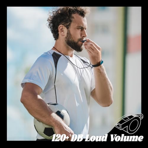 Retainbre 48 Pcs Coach Whistle with Lanyard Lifeguard Whistles Bulk Plastic Sports Loud Referee Whistle for Adults Emergency Teachers Training - color: Black