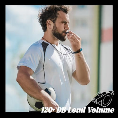 Retainbre 48 Pcs Coach Whistle with Lanyard Lifeguard Whistles Bulk Plastic Sports Loud Referee Whistle for Adults Emergency Teachers Training - color: Black