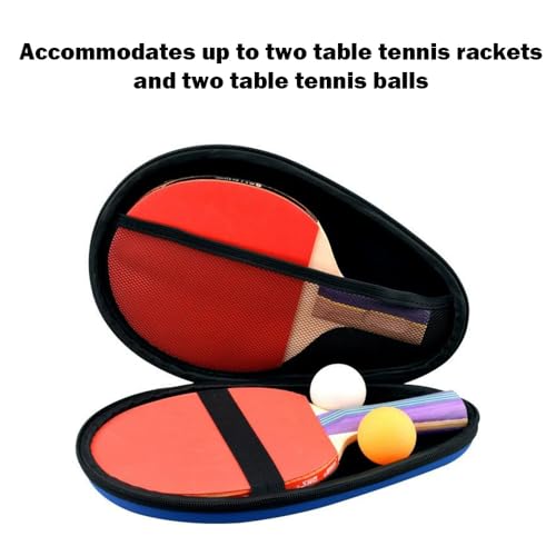 Personalized Table Tennis Racket Case, Custom Hard Shell Ping Pong Storage Bag Ping Pong Paddles Case with Zipper Can Hold 2 Short-Handled Rackets or 1 Long-Handled Racket