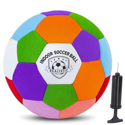 Indoor Soccer Balls Size 3/4/5 - Soft Safe for Protect Inside House Furniture - Soccer Balls for Skills Practicing Girls Boys Fun Soccer Gifts Birthday Match Day - size: Size 3