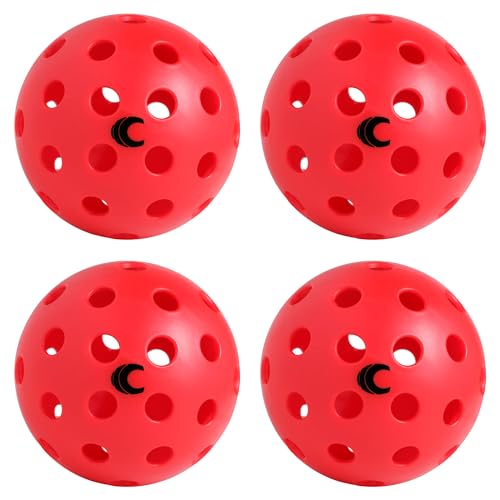 Cannon Sports 4-Pack Pickleballs with Carry Bag – 40 Hole Outdoor Balls – High Visibility, Durable, and Crack Resistant for All Skill Levels