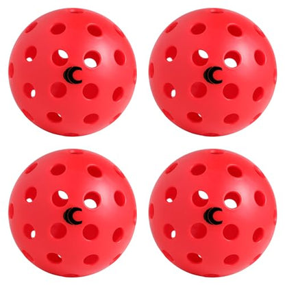 Cannon Sports 4-Pack Pickleballs with Carry Bag – 40 Hole Outdoor Balls – High Visibility, Durable, and Crack Resistant for All Skill Levels