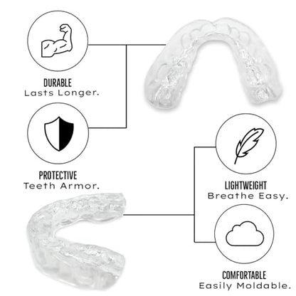 Zero-G Sports Mouthguard Clear 1-Pack - Adult Size - Boil & Bite - Basketball, Football, Soccer, Baseball, Hockey, Lacrosse - color: Clear