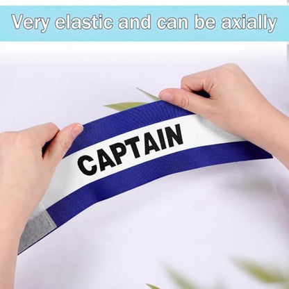 3 Pcs Soccer Captain Armband, Adjustable Arm Bands for Football, Elastic Team Sport Armband for Sports Basketball Volleyball, Nylon Captain Band for Adult Youth (Dark Blue) 3.15x12 Inch