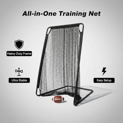 Kapler Football Kicking Cage Net - 81" x 41" Football Field Goal with Heavy Duty Steel Extra Deep Pocket and Holder Tee for Youth Punting & Place Kicks Backyard Indoor Outdoor Use