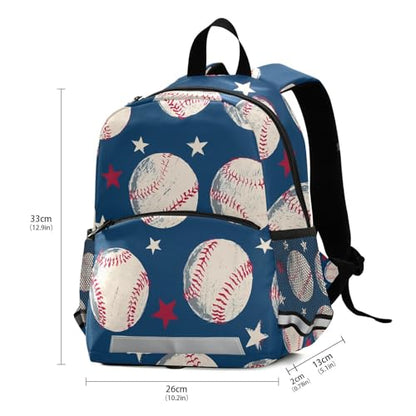 ALAZA Baseball Pattern School Backpack Bookbag Safety Harness Leash with Chest Strap for Boys Girls