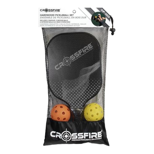 NEW Crossfire XF-100 Hardwood Premium Pickleball Set with 2 Paddles & 4 Balls