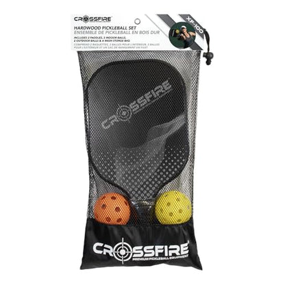 NEW Crossfire XF-100 Hardwood Premium Pickleball Set with 2 Paddles & 4 Balls