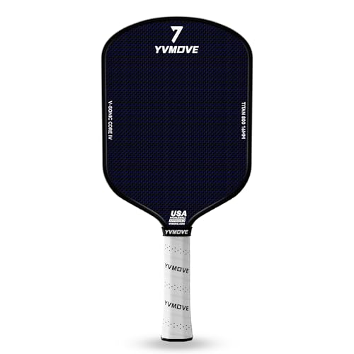 Pickleball Paddles for Advanced Players | Control & Power | Ti-Carbon Hybrid Face | V-Sonic III STR-Core 16MM | Large Sweet Spot | Mid-Weight | Extended Grip | USAPA Approved - color: Matte Black