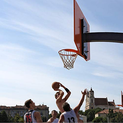 Professional 180º Heavy Duty Breakaway Basketball Rim，18 inch Flex Rim Goal Replacement Fits 5"x5", 5"x4", 4"x3"，5"x3" Hole Pattern Backboard - color: 2-Double spring