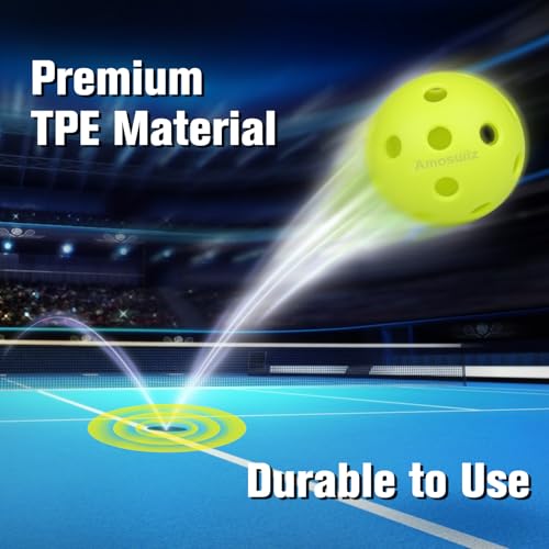 Indoor Pickleball Balls, 6/12 Pack of 26 Holes Pickleballs, USAPA Approved Indoor Pickleballs Set, High Visibility Durable Pickle Balls for Training and Tournament