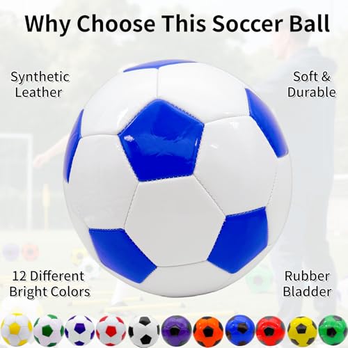 12 Pack Soccer Balls Size 4 with 2 Pumps, for Youth Adult Sports Training Practice Competition Game