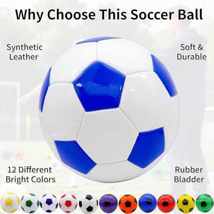 12 Pack Soccer Balls Size 4 with 2 Pumps, for Youth Adult Sports Training Practice Competition Game