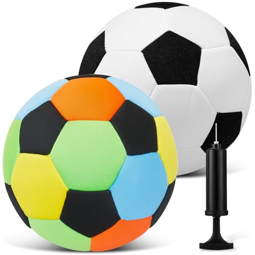 Soulchen 2 Pack Indoor Soccer Balls Soft Soccer Balls Size 4 for Kids Sports Gift Created for Ages 3+ Kids Boys Girls Practice Juggling Inside Your Home and Yard