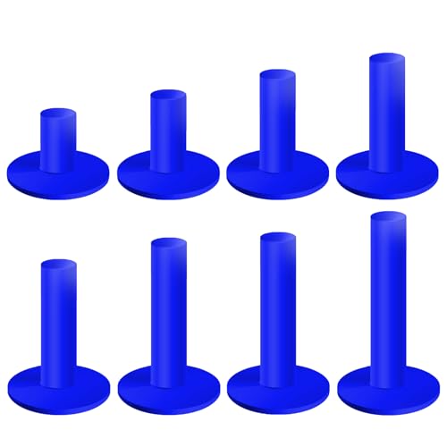 Rubber Golf Tees for Mats & Indoor Golf Simulators - 8 Pack Mixed Size for Driving Range & Indoor and Outdoor Golf Hitting Mats (US Sizes, 8 Sizes) - color: Blue