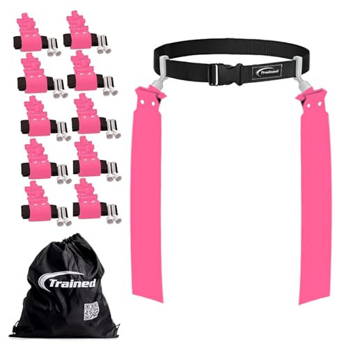 Trained Man Flag Football Belts, Adjustable Flag Football Set for Sports Teams, Training & Competition