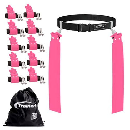 Trained Man Flag Football Belts, Adjustable Flag Football Set for Sports Teams, Training & Competition
